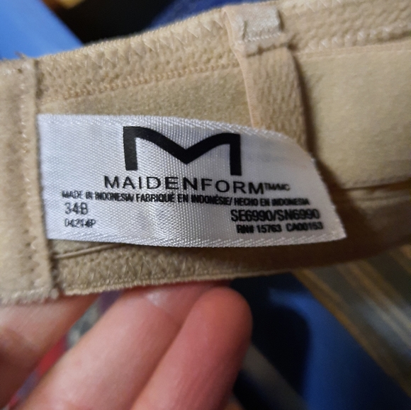 Maidenform push up strapless bra removable straps underwire nude beige 34B - Picture 4 of 6